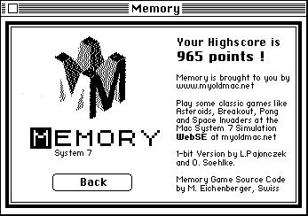 Mac System 7 Memory Game