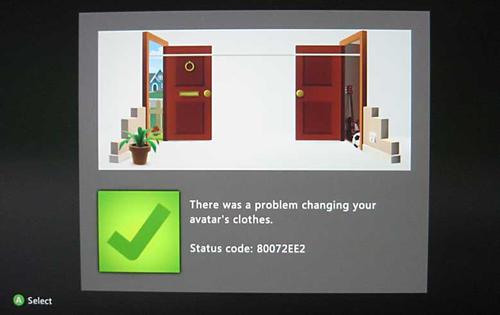 Look! An error! On the Xbox Dashboard: I never would have seen that coming.